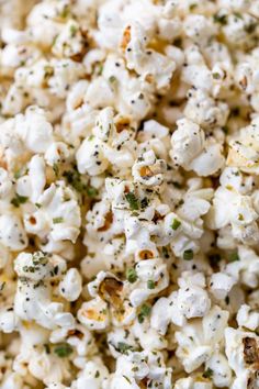 a close up view of some kind of popcorn