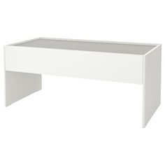 a white desk with one drawer on top