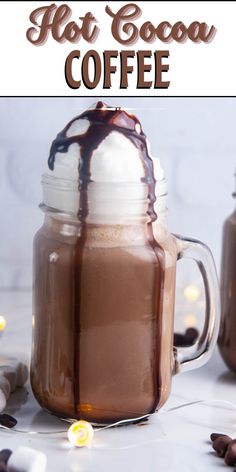 Hot chocolate coffee is a coffee shop style drink that substitutes hot coffee for hot water in your hot cocoa! The result is a warm drink that will keep you cozy and caffeinated all winter long!