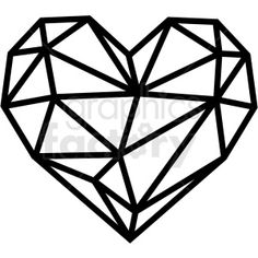 the outline of a heart is shown in black and white on a white background,