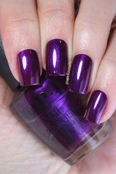 Grape Fizz Nails Take An Elfie, Skittle Mani, Burgundy Acrylic Nails, Nails Opi, Purple Nail Polish, Polish Ideas, Purple Nail, Exotic Nails