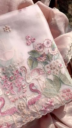 Embroidery Fashion Detail, Simple Saree Designs, Robes D'occasion, Desi Fits, Hand Beaded Embroidery, Fancy Sarees Party Wear, Dresses Traditional