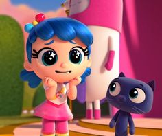 True & Bartleby the Cat from True and the Rainbow Kingdom | Queens of the Day & Night Rainbow Ruby, Wishing Tree, City Kid, Power Ranger, Day Night