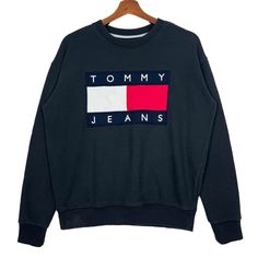 Tommy Jeans Embroidery Big Logo US Designer Luxury Brand Crewneck Sweatshirt Jumper Black Size Medium * Made in : Turkey * Size on Tag : Extra Small (XS) * Manual Measurement (inch) : Chest 23, Length 25, Shoulder 21, Sleeve 21.5, Hem 17. * Recommended for Size : Medium (M) * Material : Cotton * Colour : Black  * Condition : Good * See photos for details. * Free Defect : No Stain, No Holes, No Tears, No Faded. 5313 Jeans Embroidery, Tommy Jeans, Luxury Brand, Luxury Branding, Crewneck Sweatshirt, Sweat Shirt, Crew Neck Sweatshirt, Jumper, Logo Design