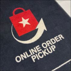 the online order pickup logo is displayed on a t - shirt