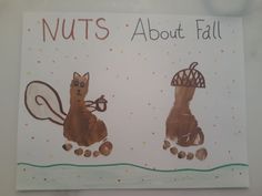 a sign that says nuts about fall with two cats on the front and one cat in the back