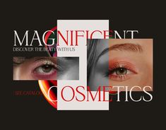 an advertisement for cosmetics with different colors and shapes