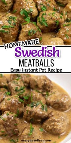 homemade swedish meatballs recipe in a white bowl