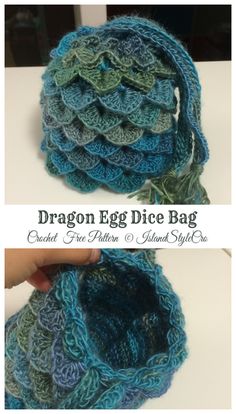 the dragon egg dice bag crochet free pattern and video by studio styrofoam