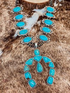 The Arizona Squash Necklace Luxury Western Kingman Turquoise Necklace, Southwestern Turquoise Necklace For Western-themed Events, Turquoise Necklace For Western-themed Events, Pearl Beading, Southern Girl, Turquoise Stones, Turquoise Stone, Pearl Beads, Long Necklace