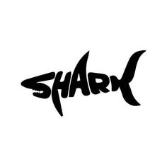 the word shark written in black ink on a white background