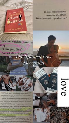 a collage of photos with the words love written on them