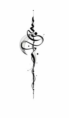 a black and white drawing of a medical symbol with swirls in the shape of a stethoscope