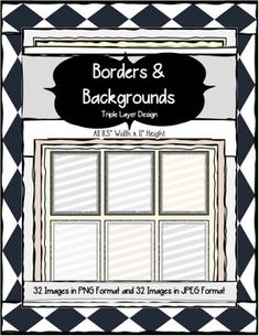 borders and background design for windows with black and white checkerboard pattern on them