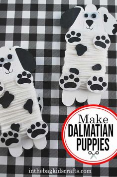 make dalmatian puppies out of toilet paper with the words make dalmatian puppies on it