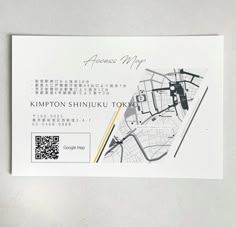 an envelope with a map on it that says kempton shinuku toki