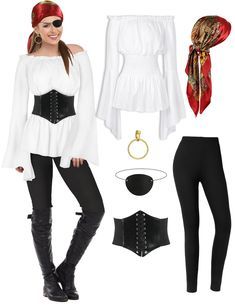 Pirate Custome Ideas, Pirate Fancy Dress Women, Disney Characters Cosplay, Pirate Outfit Ideas Women, Pirate Look Women, Pirates Costume Diy, Pirate Costume With Pants, Pirate Fashion Women, Pirate Costume Ideas For Women