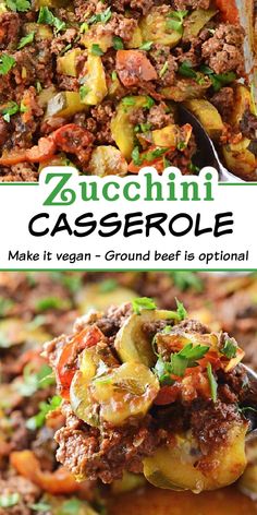 zucchini casserole with ground beef and vegetables