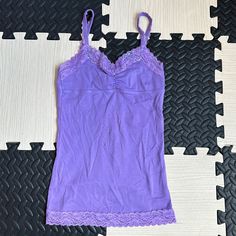 Questions? Leave A Comment Below! Size Medium (10/12) Cute Purple Tops For Loungewear, Heart Breaker Shirt, 2000s Clothes, 2000s Outfits, Purple Vintage, Vintage Tank, Dream Trip, Lace Tank Top, Lace Tank