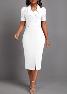 Elegant Church Dresses, Sunday Dress Outfit Church, White Nurse Dress, Big Twist Braids Hairstyles, Elegant Shirt Dress, White Outfits For Women, Big Twist, Church Suits, Stylish Skirts