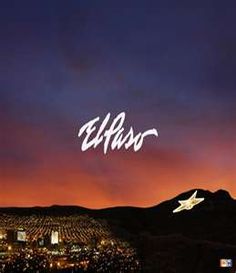 the word el paso written in white on top of a cityscape at night