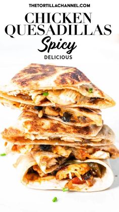 Mexican Chicken Quesadilla Recipes With Bell Peppers, Easy Chicken Quesadilla, Easy Chicken Quesadillas, Quesadillas Chicken, Easy Chicken Quesadilla Recipe, Quesadillas Recipes, Chicken Quesadillas Recipe, Taco Ideas, Veggie Quesadilla