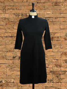 This classic empire waist design is flattering on most body types. Your choice of Round, Tab or Attached collar. Available in 5 different sleeve lengths. Pockets are an option! Click for information on: Sizing Collar Sleeves Fabric Length Classic Long Sleeve Dresses With Flattering Silhouette, Classic Stretch Short Sleeve Midi Dress, Fitted Dresses With 3/4 Sleeve, Classic Stretch Formal Dresses, Modest Fitted A-line Dress, Classic Long Sleeve Midi Dress, Classic Stretch Dresses For Fall, Elegant Black Dress With Modesty Panel, Classic Short Sleeve Stretch Dresses