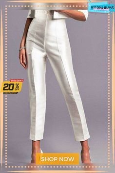 Regular Fit Urban Plain Fashion Pants Plain Fashion, Ankle Pants, Fashion Pants, Off White, Pants, White, Color, Trousers