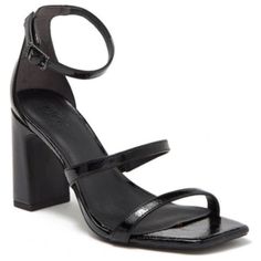 Women’s 11 No Tags But Never Worn! Sleek Black Sandals For Spring, Black Medium Width Sleek Sandals, Black Sleek Sandals Medium Width, Black Square Toe Sandals For Spring, Sleek Black Square Toe Sandals, Sleek Black Sandals With Buckle Closure, Nordstrom Rack Shoes, Taupe Heels, Navy Sandals