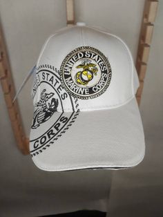 Best quality Embroidered caps on the market Classic Looking 6 Panels Constructed Cap 100% Acrylic hat Suitable for everyday such as indoor, outdoor, exercise and casual occasions. One Size Fit Most, Adjustable Hook and Loop closure rear strap Great Gift Ideas- Splendid gifts for birthday, anniversary, Christmas and Veterans Day Best Services- You are the most valuable customer to me. It is great pleasure to having your opinions. If you have any questions or problems, please contact me anytime. I White Outdoor Hats With Letter Print, White Outdoor Hat With Letter Print, White Letter Print Hat For Outdoor, White Flat Bill Dad Hat For Outdoor, Sports Visor Hat With Embroidered Logo, White Breathable Cotton Hat, White Sports Hat With Letter Print, White Fitted Cap For Outdoor, White Fitted Outdoor Cap