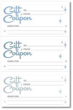 two gift coup cards with the words, gift coup and good for you written on them