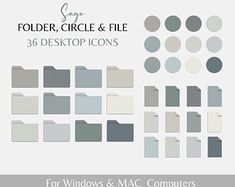 an image of folders and file files for windows & mac computers by folder, circle & file