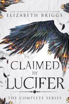 the book cover for claimed by lucifier, with an image of a large black bird flying