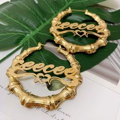 Lets make our lives more beautiful with custom/personalized items. This can bring you a lot of joy when you see your name or your loved once name on the item. Having your personal touch on a piece of jewelry really makes a difference Item:- Bamboo Name Earrings Hoop Diameter:- 25-30-50-70-90 MM Metal:- Stainless Steel Finished:- Platinum-Rose Gold-Gold Please Explain your Name and Font No. On Personalization Box. Like This- Abdul Font 1 Processing and shipping: 2-3 weeks is processing times and Earrings Name, Bamboo Hoop Earrings, Font Number, Infinity Earrings, Bracelet Initial, Bamboo Earrings, Name Earrings, Platinum Rose Gold, Family Necklace