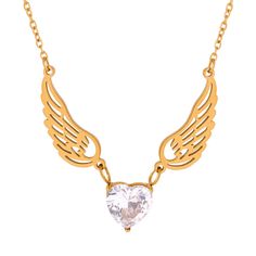 LOVE ANGEL WINGS NECKLACE Angel Wings Necklace, Heart Model, Love Angel, Wings Necklace, Angel Wing Necklace, Trendy Necklace, Wing Necklace, Trendy Necklaces, Trendy Accessories