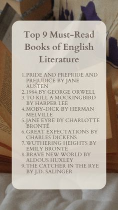 top 9 must - read books of english literature