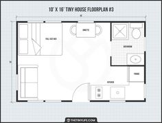 the tiny house floor plan is shown