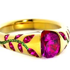 This Is A Gorgeous Gold Over Sterling Raspberry Garnet Leaf Design All Bezel Set Ring Sizes 6 7 8 9 And 10 Available Elegant Pink Jeweled Rings, Pink Jeweled Ring Perfect For Gift, Pink Jeweled Ring As Gift, Pink Jeweled Ring For Gift, Pink Jeweled Ring Gift, Pink Ruby Ring With Gemstone Accents, Pink Multi-stone Ruby Ring, Garnet Gold Ring, Stackable Diamond Rings