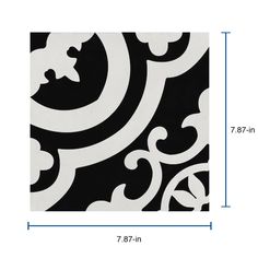 an image of a black and white wallpaper with the measurements for each piece in it