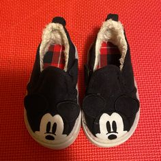 Mickey Mouse Shoes With Soft Fur In The Inside New With Out Tag Mickey Mouse Shoes, Kids Shoes, Kids Shop, Shoes Sneakers, Black White, Black And White, Sneakers, White, Color