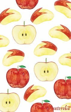 watercolor painting of apples on white background