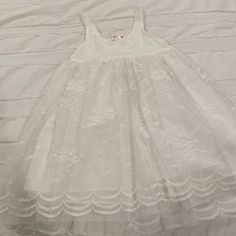 Gorgeous Lace Overlay Dress. Perfect For A Spring Event, Wedding, Baptism, Etc.. It Looks On The Smaller Side So May Even Fit A 4t. White Sleeveless First Communion Dress For Summer, White Sleeveless Princess Dress For Confirmation, Sleeveless Lace First Communion Dress For Spring, White Dress For First Communion In Spring, Sleeveless First Communion Dress For Spring, Spring Sleeveless First Communion Dress, Elegant Summer Princess Dress For Confirmation, Cute White Princess Dress For Baptism, Cute Fitted Dress For First Communion