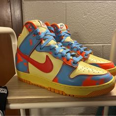 Ds Condition Og All Nike Dunk High 1985, Dunk High 1985, Nike Dunk High, Dunk High, Vintage Orange, Shoes Nike, Nike Dunk, Acid Wash, Nike Dunks