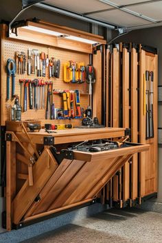 a tool cabinet with tools in it