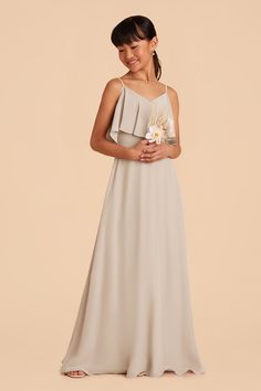 The little women in your I-Do Crew will feel like one of the big girls in this junior-friendly adaption of our Jane Dress. Bridal Shower Treats, Taupe Bridesmaid Dresses, Bridesmaid Dress Chiffon, Junior Dress, Wedding Roles, Rose Bridesmaid Dresses, Birdy Grey, Junior Bridesmaid Dress, Dress Drape