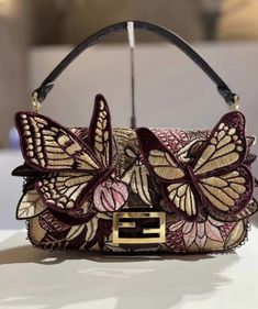 Butterfly Bags, Luxury Bags Collection, Santa Monica Pier, Normal Person, Girly Bags, Unique Purses, Fancy Bags, Luxury Purses, Fendi Baguette