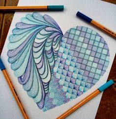 an artistic drawing with colored pencils on paper