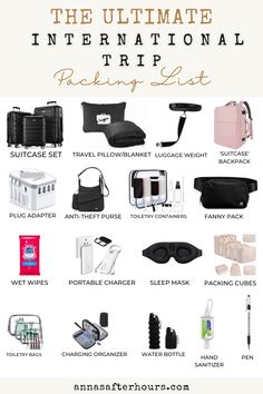 A complete list of must have packing list for international travel | handy foreign travel necessities that you will actually use | travel essentials| helpful trip essentials | international trip must haves | travel blog | travel tips Airport Essentials, Amazon Travel Essentials, International Travel Essentials, Must Have Travel Accessories, Ultimate Packing List, International Trip, Travel Packing List, Packing Guide