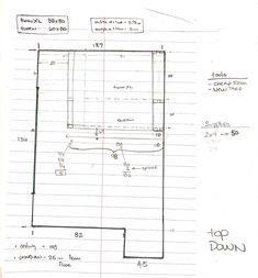 a drawing of a floor plan for a home in the middle of a lot with lots of space