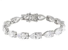 Bella Luce® white diamond simulant 36.41ctw pear and round, platinum over sterling silver tennis bracelet. Measures approximately 7.5"L x 0.25"W with hidden box clasp. The diamond equivalent weight is 22.06ctw. White Gold Pear-shaped Cubic Zirconia Bracelets, Pear-shaped Diamond Bracelet For Anniversary, Pear-shaped Fine Jewelry Tennis Bracelet For Anniversary, Fine Jewelry Pear-shaped Bracelets With Diamond Accents, Pear-shaped Diamond Accented Bracelets For Anniversary, Silver Pear-shaped Diamond Bracelet For Anniversary, Formal Pear-shaped Tennis Bracelet, Fine Jewelry Pear-shaped Cubic Zirconia Bracelet, Pear-shaped Cubic Zirconia Bracelet